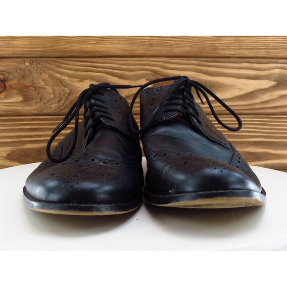 Nunn Bush Sz 10.5 Brogue‎ Black Leather Men Lace Up 54525 Medium - Picture 2 of 11